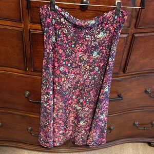 LuLaRoe Floral A-Line Skirt in Pink and Purple